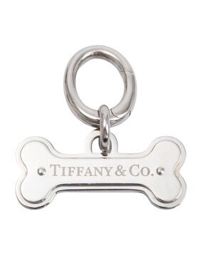 TIFFANY & CO. Stainless Steel Dog Bone Pet Collar Purse Charm Key Ring Chain